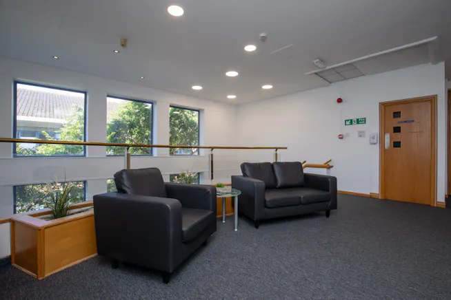 Alexandra Gate Business Centre, Cardiff, Offices To Let - First Floor Reception Near Stairs.jpg