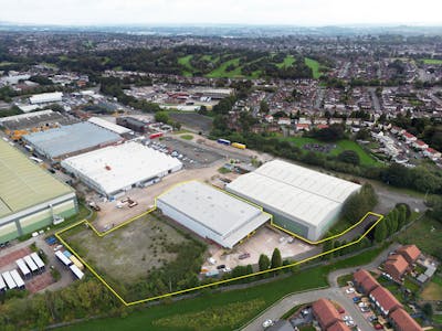 Unit 5 Lymedale Cross, Newcastle under Lyme, Industrial / Industrial/Logistics / Open Storage / Trade Counter To Let - Aerial with Outline.jpg