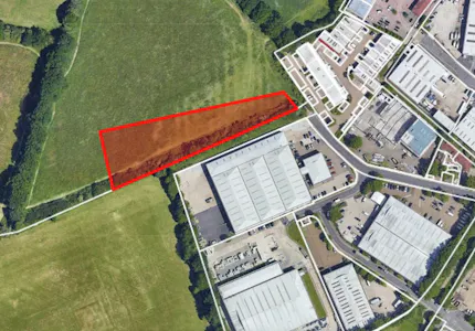 Plot A, Jersey Farm Business Park, County Oak Way, Crawley, Development Land For Sale - Aerial title .jpg