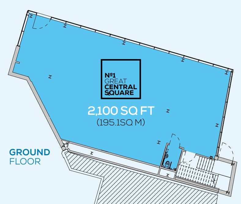 No1 Great Central Square Ground Floor, Medius House, Leicester, Office To Let - Ground Floor retail space layout.JPG