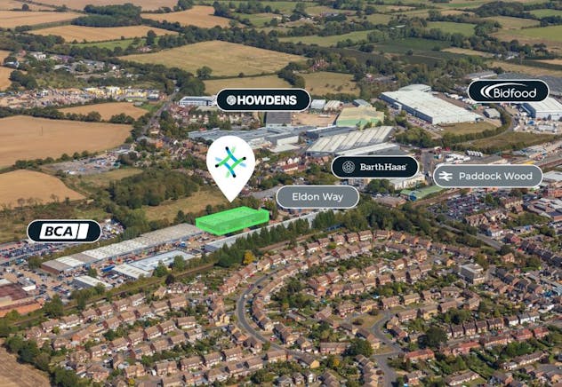 Units 14-20 Eldon Way Industrial Estate, Paddock Wood, Industrial To Let - Paddock Wood  Eldon Way aerial.JPG