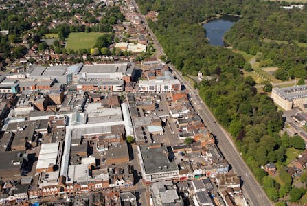 London Road Block, London Road, Camberley, Land For Sale - Aerial west.jpg