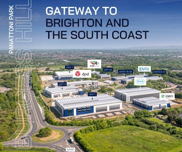 Units 8-22 Panattoni Park, Gothard Green Way, Goddards Green, Burgess Hill, Industrial / Warehouse To Let - Aerial with logos.jpg