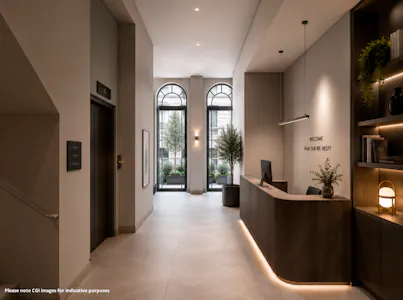 181-185 Wardour Street (Whole), London, Office To Let - Ground Floor Reception CGI - 181-185 Wardour Street.jpg
