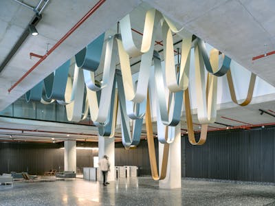 The Rowe, 60 Whitechapel High Street, London, Office To Let - The Rowe reception artwork side angle.jpg