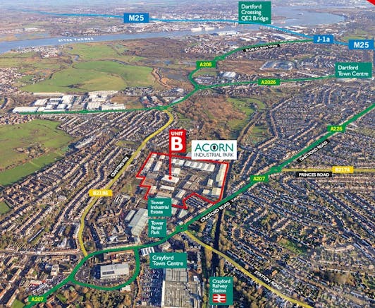 Unit B Acorn Industrial Park, Crayford, Industrial To Let - Crayford  Unit B Acorn aerial.jpg