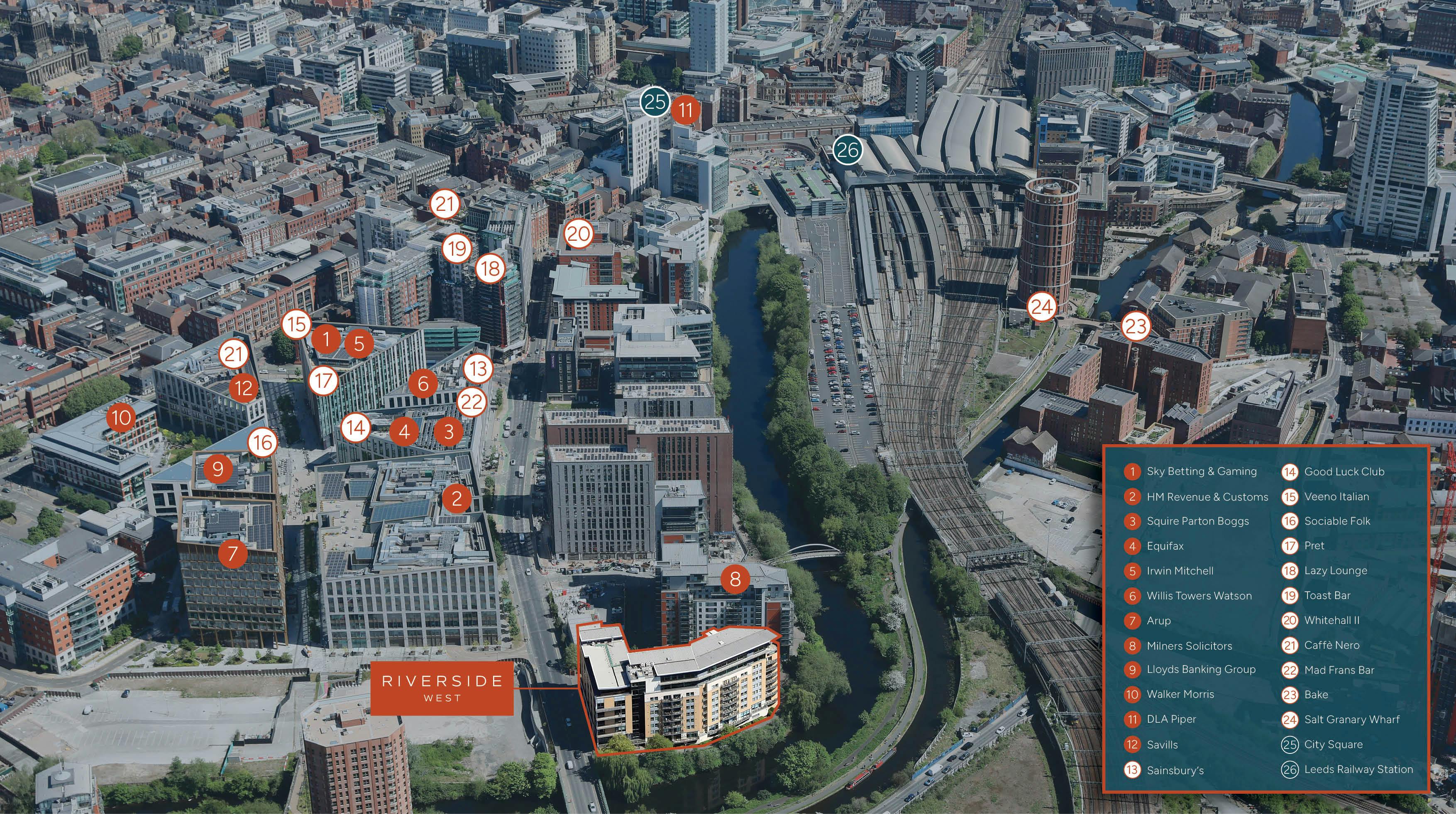 Riverside West, Whitehall Road, Leeds, Offices To Let - Riverside Aerial .jpg