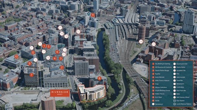 Riverside West, Whitehall Road, Leeds, Offices To Let - Riverside Aerial .jpg