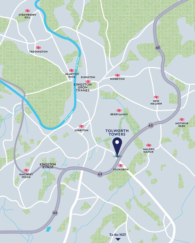 Tolworth Tower, Tolworth Broadway, Surbiton, Offices To Let - Site Plan.png