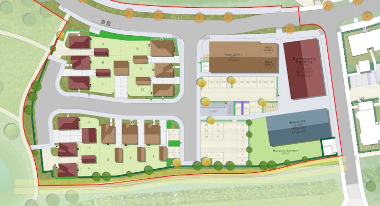 Local Centre, Nursery Building, Bloor Homes, the Green, Formerly Basingstoke Golf Club, Basingstoke, D1 Premises To Let / For Sale - Indicative Layout Crop.jpg