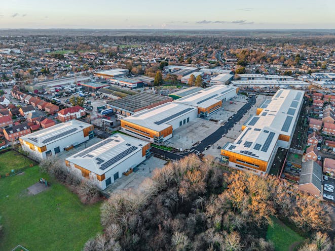 Hurricane Urban Hub, Reading, Industrial / Warehouse To Let - drone_evening_0001.jpg