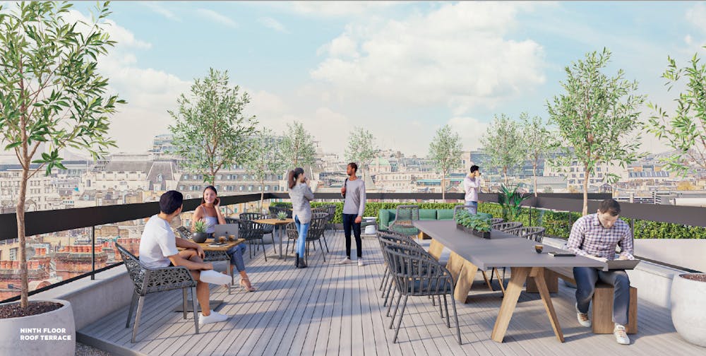 The Wingate, Shaftesbury Avenue, W1, 96 Shaftesbury Avenue - Nineth floor terrace.PNG
