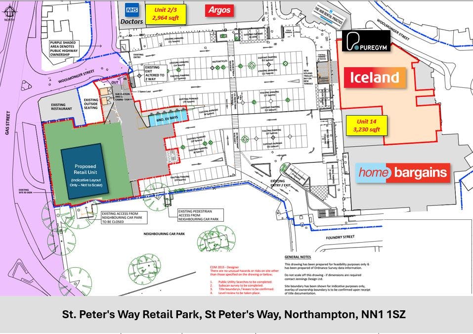 Unit 2/3, St. Peter's Way Retail Park, Northampton, Other / Restaurant / Cafe / Retail To Let - Scheme Layout June 24.jpg