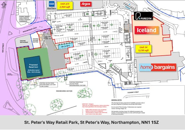 Unit 2/3, St. Peter's Way Retail Park, Northampton, Other / Restaurant / Cafe / Retail To Let - Scheme Layout June 24.jpg