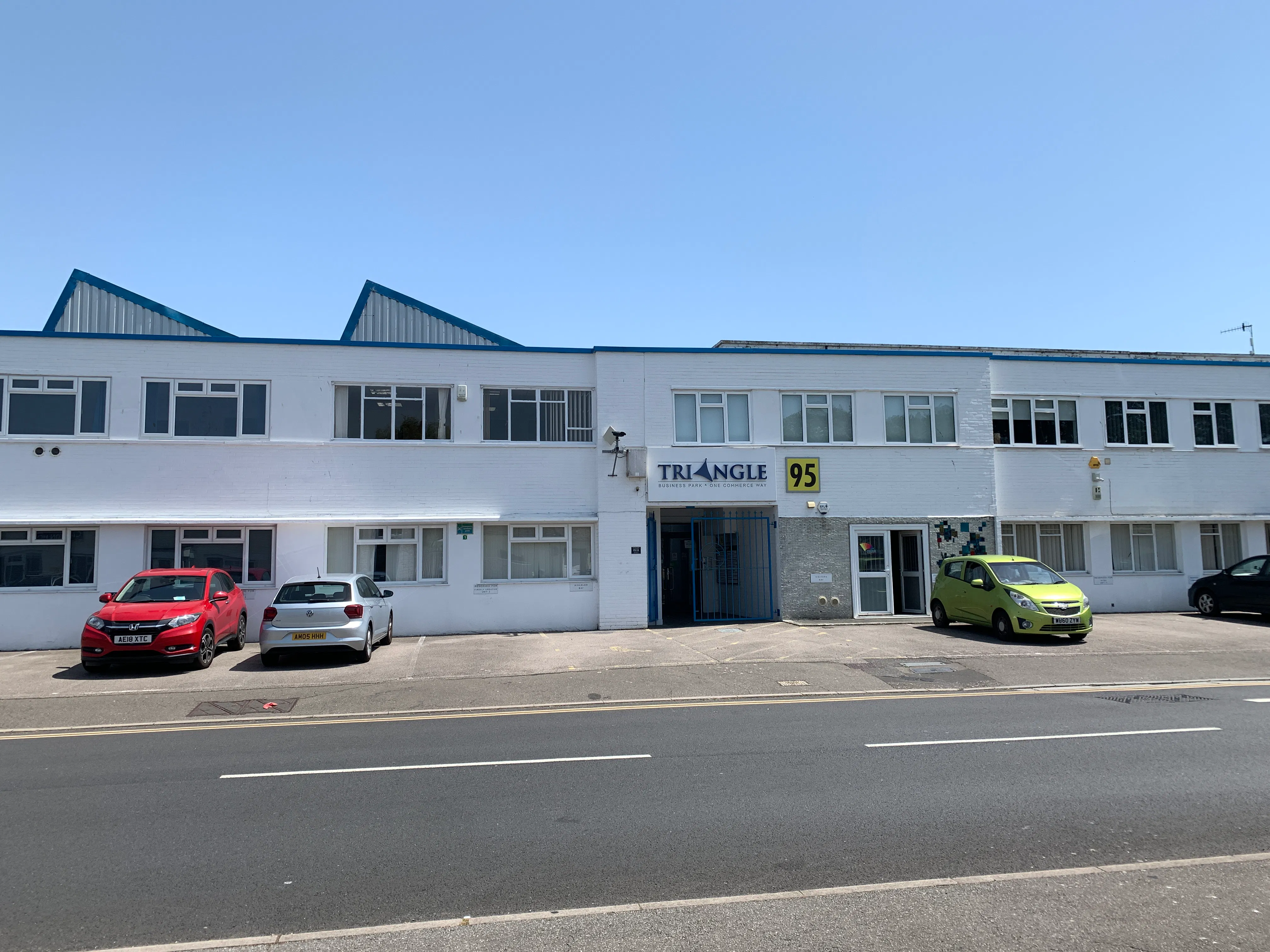 Units 5,6,8,10 & Ground Floor Unit 11a Triangle Business Centre, Lancing, Industrial / Office To Let / For Sale - Front and parking spaces.JPG