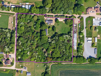 Glen Ross, Rayleigh, Development For Sale - Wooded Rural Property Aerial View.png