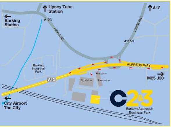 Unit C2 Eastern Approach, 25 Alfreds Way, Barking, Industrial To Let - Barking  C2 Eastern Approach map.JPG