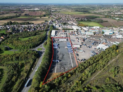 Industrial Open Storage Lane, Beveridge Lane, Coalville, Open Storage To Let - DJI_0716 incl boundary  Bardon.jpg