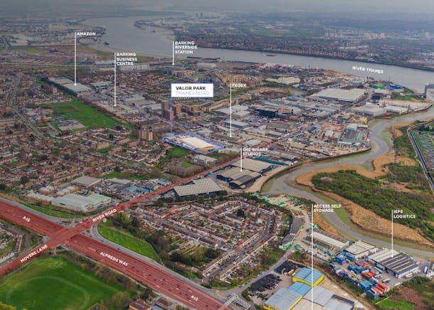 Valor Park, Barking, Industrial To Let - Barking  35 Thames Road refurb aerial.jpg