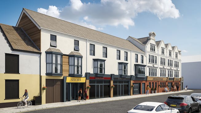 Units at Former President Restaurant, 24-42 The Parade, Castell-Nedd, Offices / Retail To Let - Front Image Render Ambassador.png