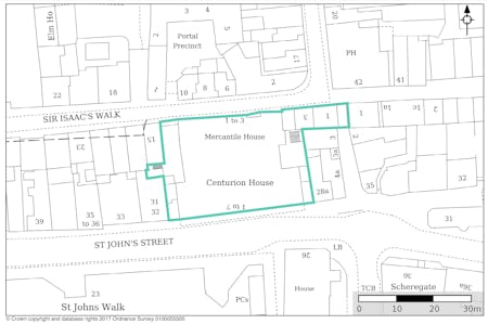 Centurion House & Mercantile House, Colchester, Investment / Retail For Sale - centurion house and mercantile house promap plan outlined.jpg