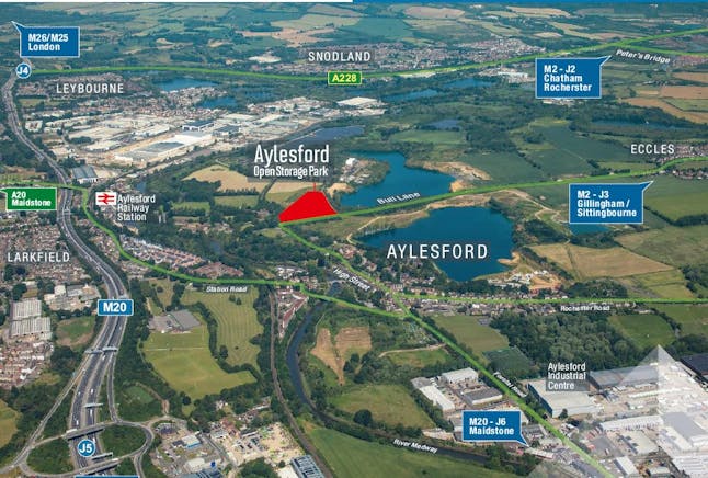 Aylesford Open Storage Park, Aylesford, Open Storage To Let - Aylesford  Open Storage Site aerial.JPG