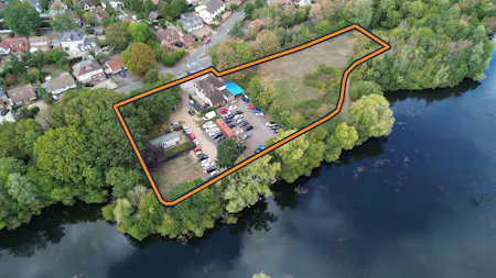 98-100 Welley Road, Wraysbury, Staines, Development / Investment / Residential / Retail / Open Storage For Sale - Outlined DJI_0242.jpg