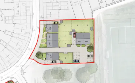 Parcel E, District Centre, Arborfield Green, Sheerlands Road, Reading, Development Land For Sale - Coloured plan.png