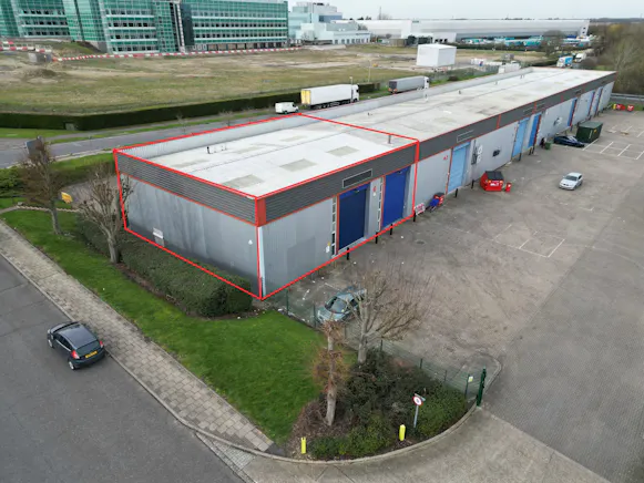 Unit 6 Coldharbour Pinnacles Estate, Harlow, Industrial To Let - Red lined drone shot.jpg