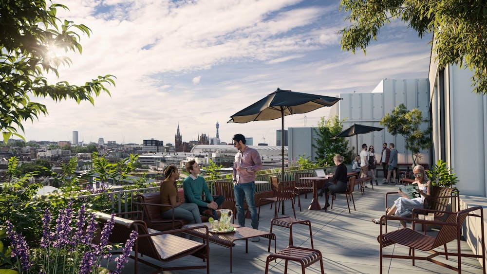Regent's Wharf, All Saints Street - Communal Terrace CGI