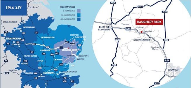 Open Storage Land, Haughley Park, Stowmarket, Open Storage To Let - Capture location plan.JPG