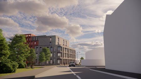 Student Housing Development, 73 Monk Street, Derby, Development Land For Sale - View along Monk Street.png