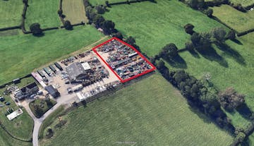 Storage Yards at Folly Down Farm, Packhorse Lane, Purton, Nr Swindon, Industrial / Land & Development  To Let - Follydown elevated site photo with red line.png
