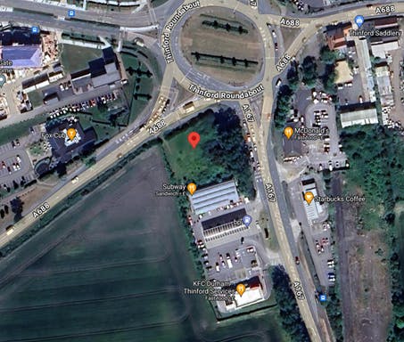 Land North of BP Fuel Station, Durham Road (A167), Thinford, Development / Development For Sale - Aerial.png