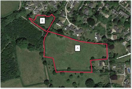 Land On The West Side Of Rectory Lane, Child Okeford, Land For Sale - Child Okeford Satellite Image.png