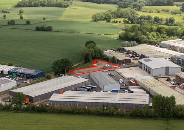 Plot 6, Drakes Drive, Long Crendon, Industrial / Land To Let - Aerial with yard outlined.jpg