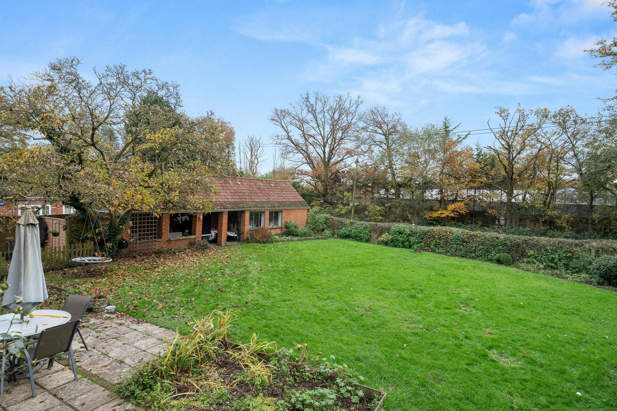 Billingbear Lodge, Wokingham, Development / Office / Residential For Sale - Garden and outbuilding.jpg