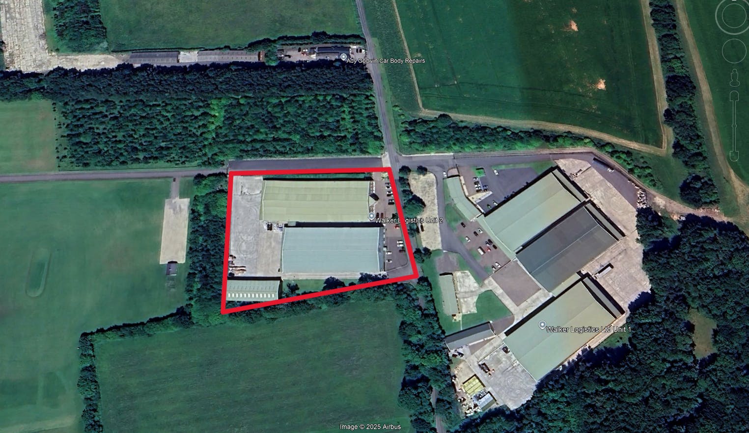 Units 2, 3 and 4 Ramsbury Road, Membury, Hungerford, Industrial To Let - Walker Distribution Elevated Photo with red line.png