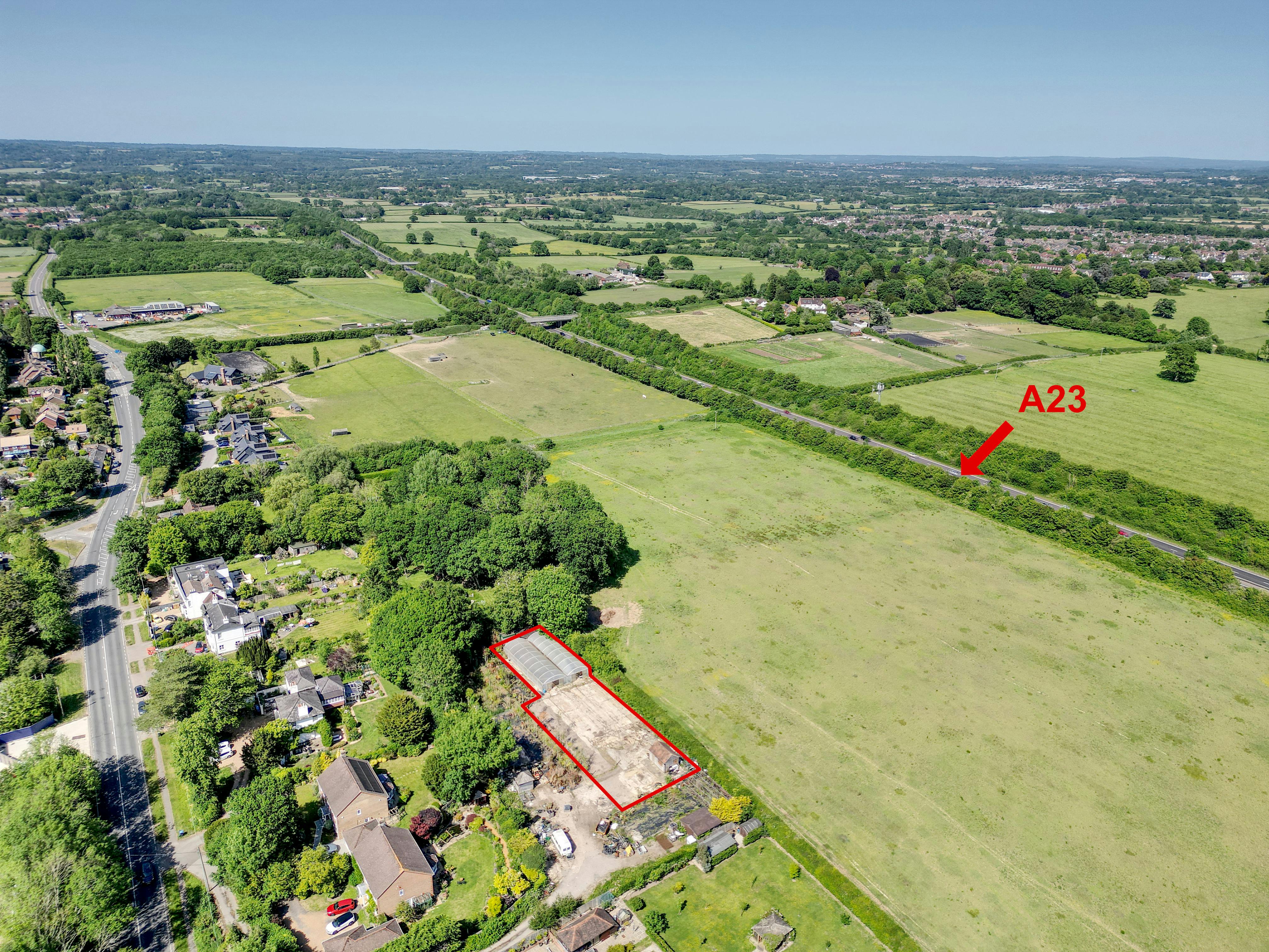 Land at Graintree House, Albourne, Land - Open Storage To Let - Drone Outline A23 jpg.jpg