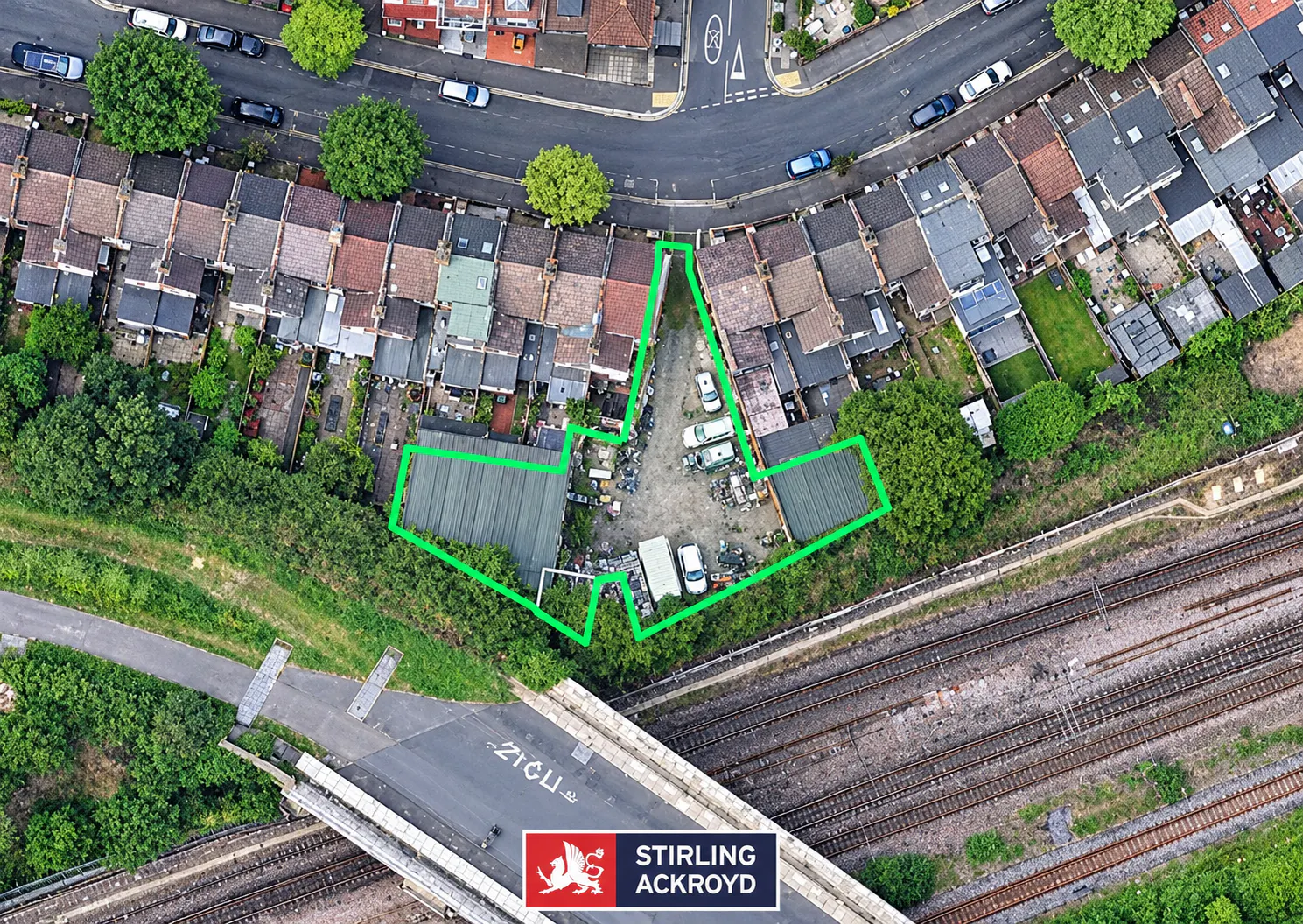 125A Corporation Street, London, Development (Land & Buildings) / Open Storage Land / Warehouse & Industrial For Sale - Aerial Neighborhood and Railway Junction.png - More details and enquiries about this property