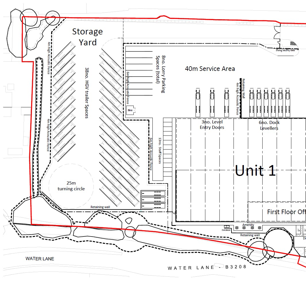 Open Storage, Aurora Park, Water Lane, Farnham, Open Storage Land To Let - HGV Layout Image.png