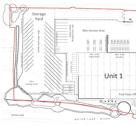 Open Storage, Aurora Park, Water Lane, Farnham, Open Storage Land To Let - HGV Layout Image.png