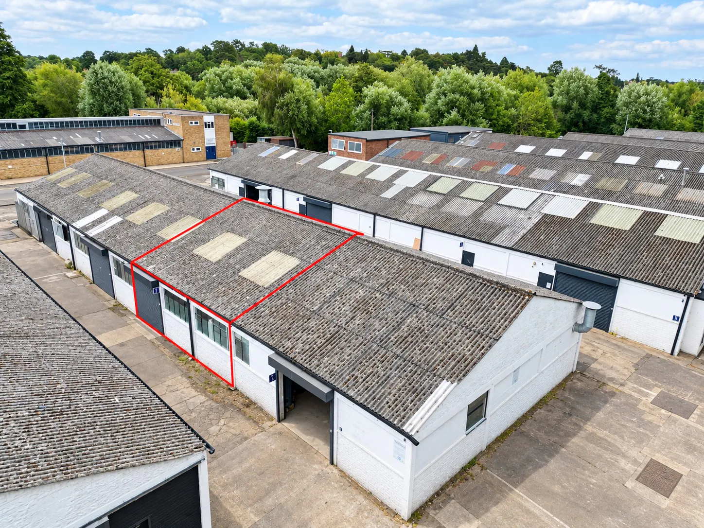 10C Mimram Road Industrial Estate, Hertford, Industrial To Let - 10C redline drone shot.jpg