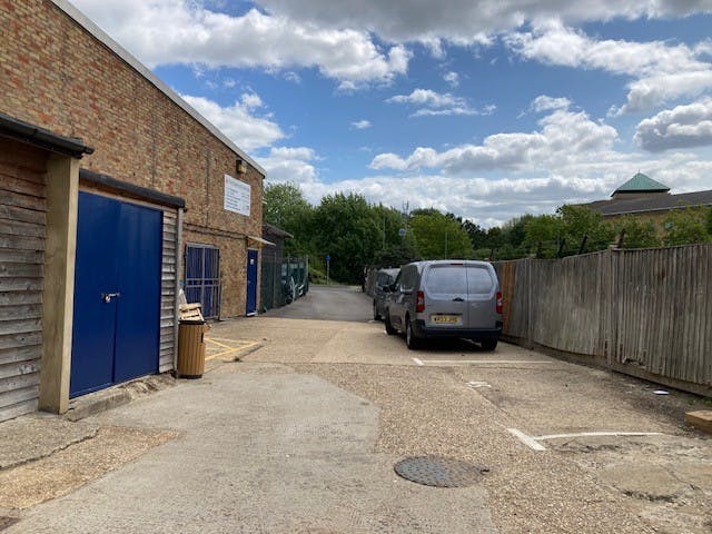 Unit 10 Watchmoor Trade Centre, Camberley, Industrial / Warehouse To Let - back door and drive.jpg