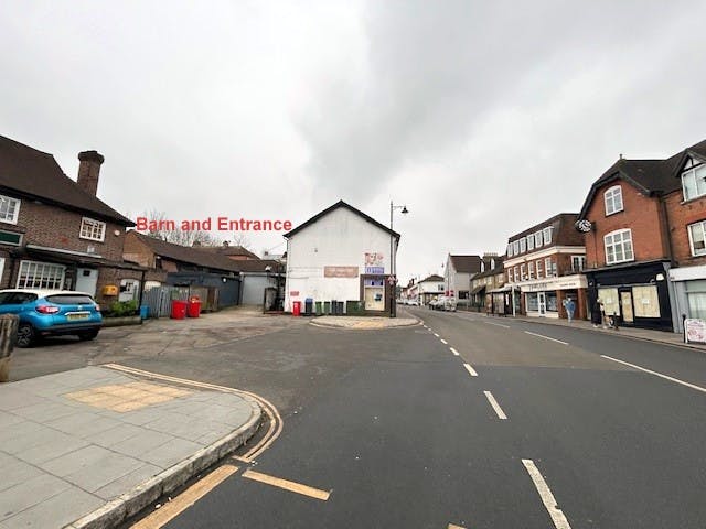 Side of 38 to 40 High Street, Bagshot, Industrial / Retail To Let - Road View Entrance.jpg