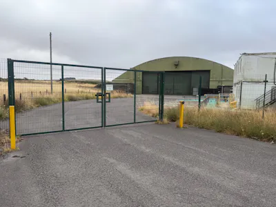 Office Building, Hangar L7, Wroughton Airfield, Swindon, Industrial / Land / Office / Warehouse To Let - Exterior 8 gated entrance.jpg