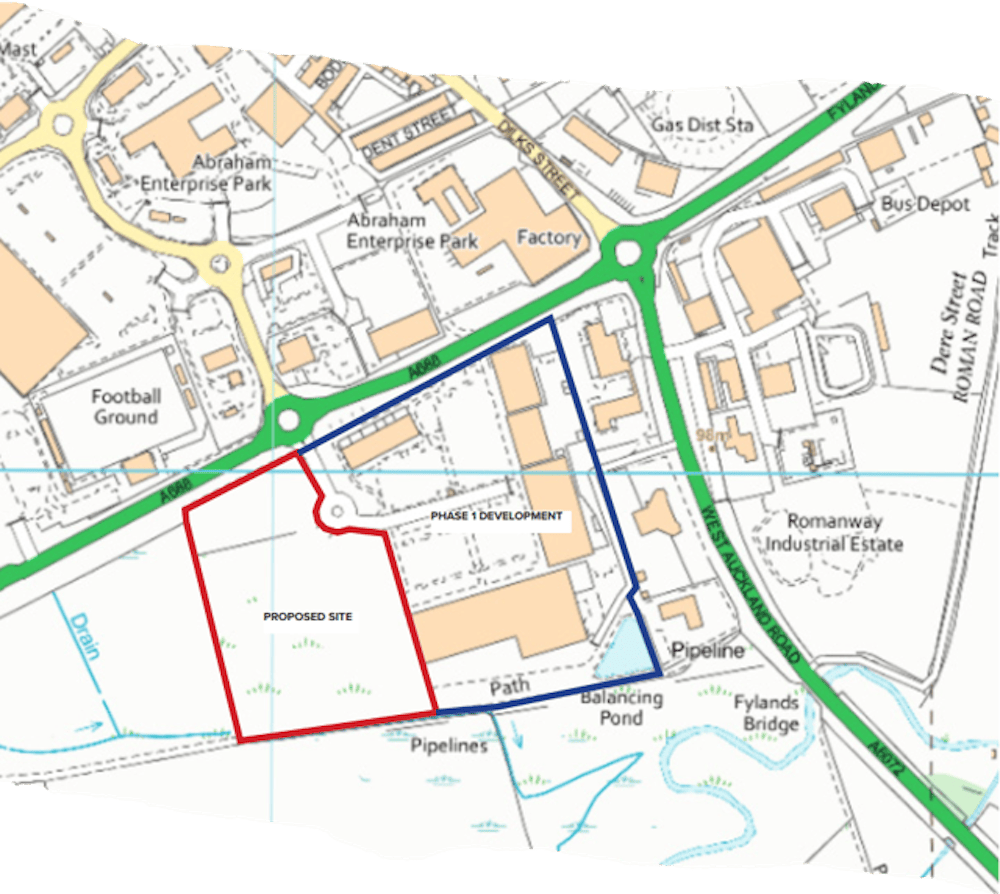 Phase 2 - 90,000 sqft, Bishop Auckland Retail & Leisure Park - Location Plan.png