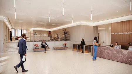 One Salisbury Square, London, Office To Let - 004_Lobby reception 3K.jpg