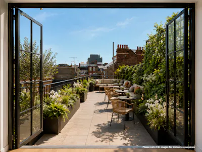 181-185 Wardour Street (1st Floor), London, Office To Let - Proposed 3rd Floor Terrace CGI - 181-185 Wardour Street.jpg