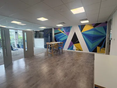 1 City West Gelderd Road, Leeds, Office For Sale - High table and abstract Image on wall.jpeg.jpg